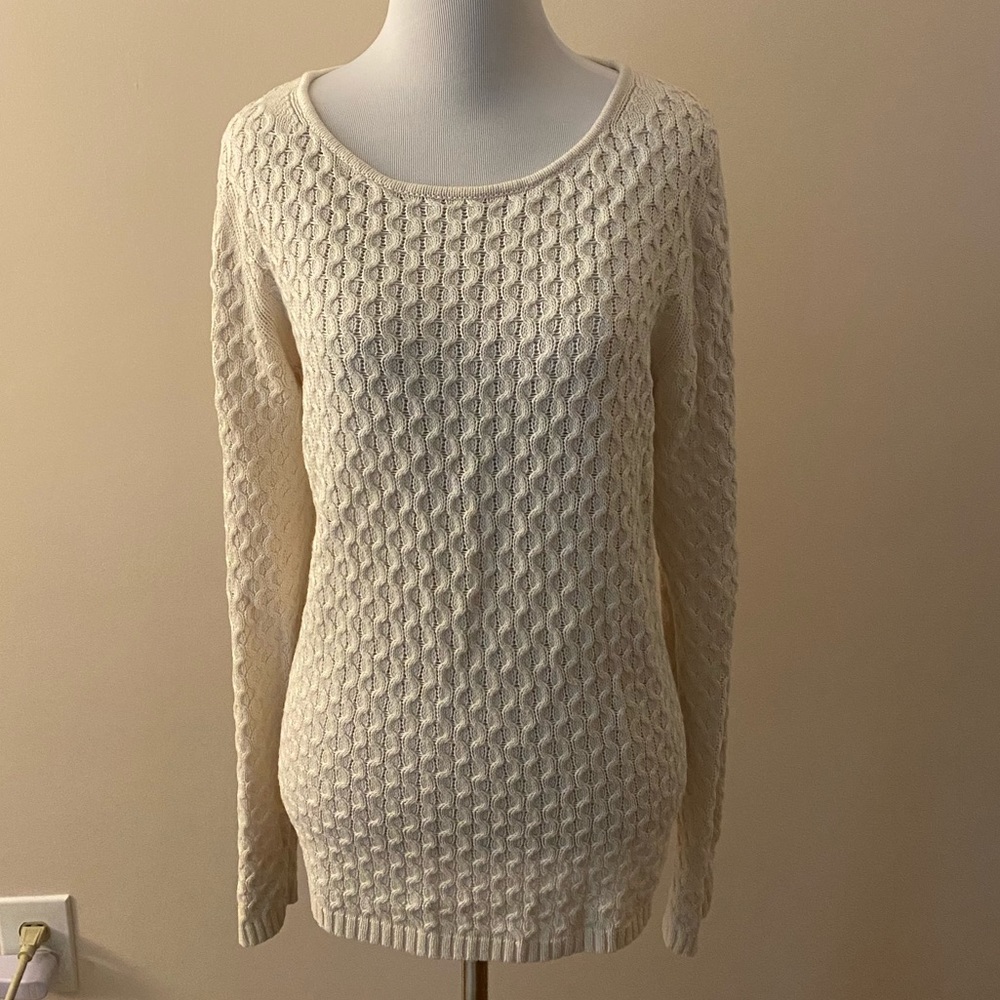 J Crew Factory Textured-Knit Scoopneck Sweater